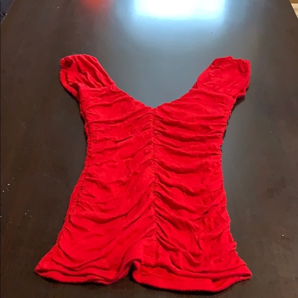 Ladies seductions red off the shoulder top. - Picture 4 of 7